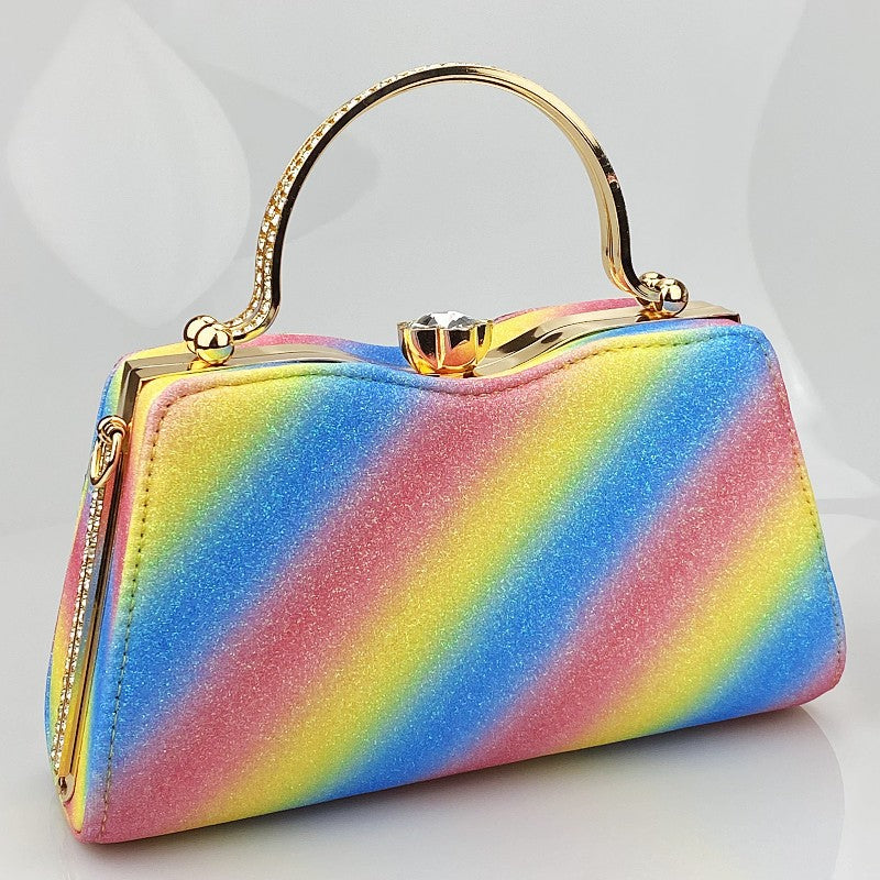 Shiny Hand Clutch Bags with Imitation Diamonds