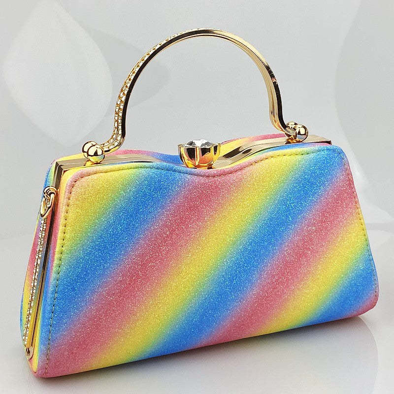 Shiny Hand Clutch Bags with Imitation Diamonds