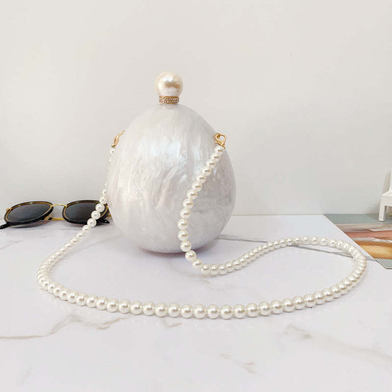 Cloud Glue Acrylic Clutch Bags in Pleated Goose Egg Shape