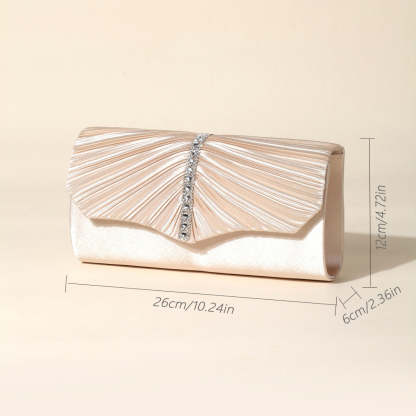 Metal Folds Clutch Bags with Glitter Envelope