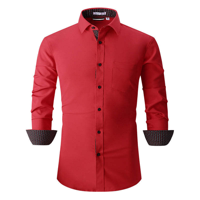 Solid Color Long Sleeve Shirt For Men Classic Style