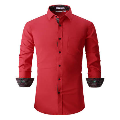 Solid Color Long Sleeve Shirt For Men Classic Style