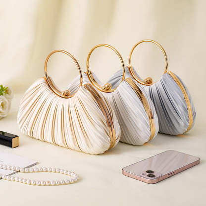 Handbag with Pleated Ring Design