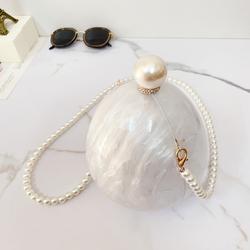 Cloud Glue Acrylic Clutch Bags in Pleated Goose Egg Shape