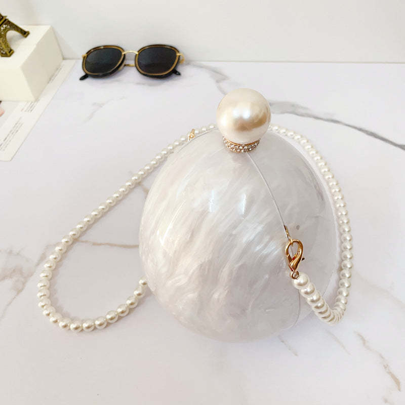 Cloud Glue Acrylic Clutch Bags in Pleated Goose Egg Shape