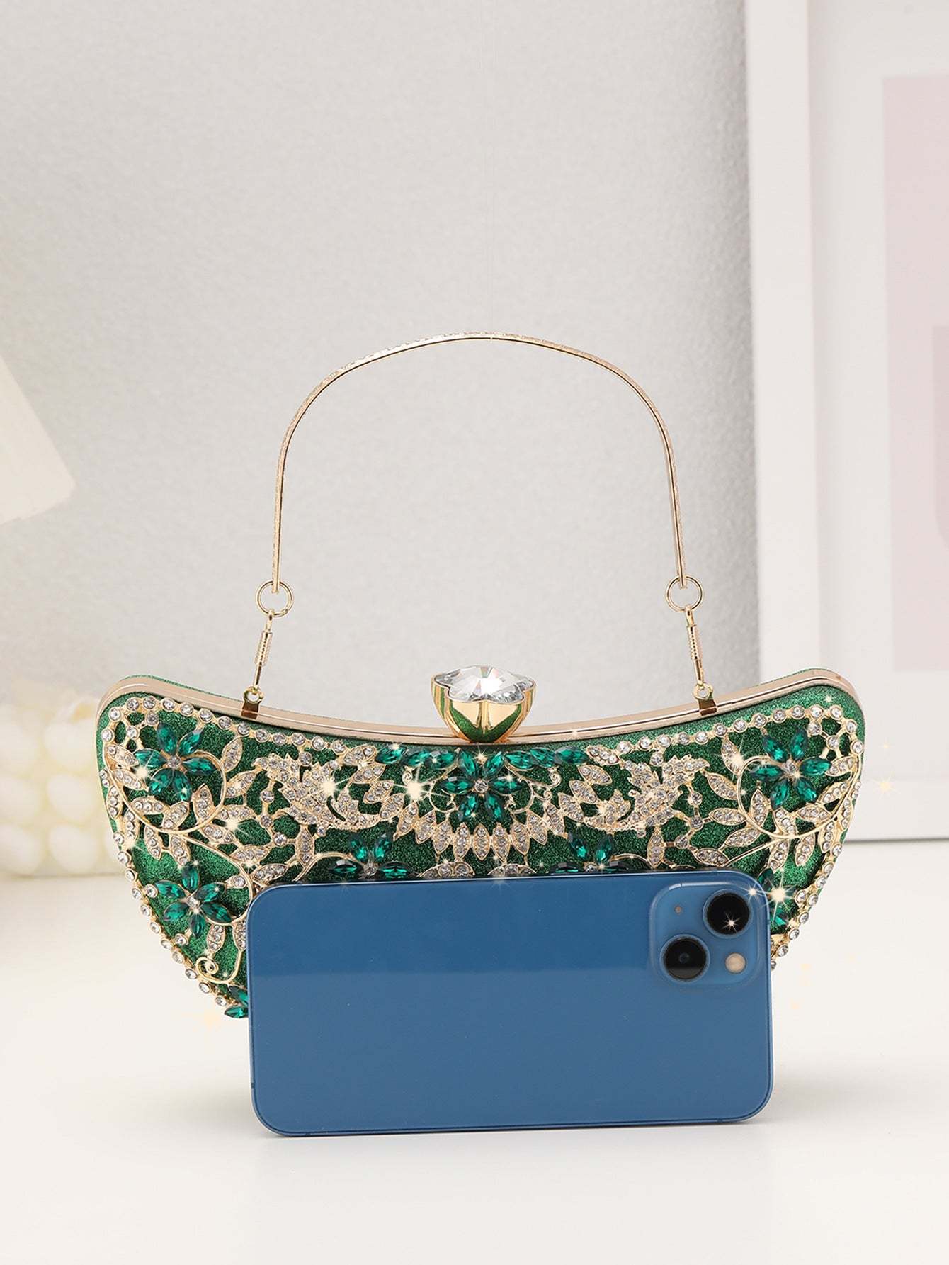 Heavy Industry Clutch Bags with Extravagant Imitation Diamond