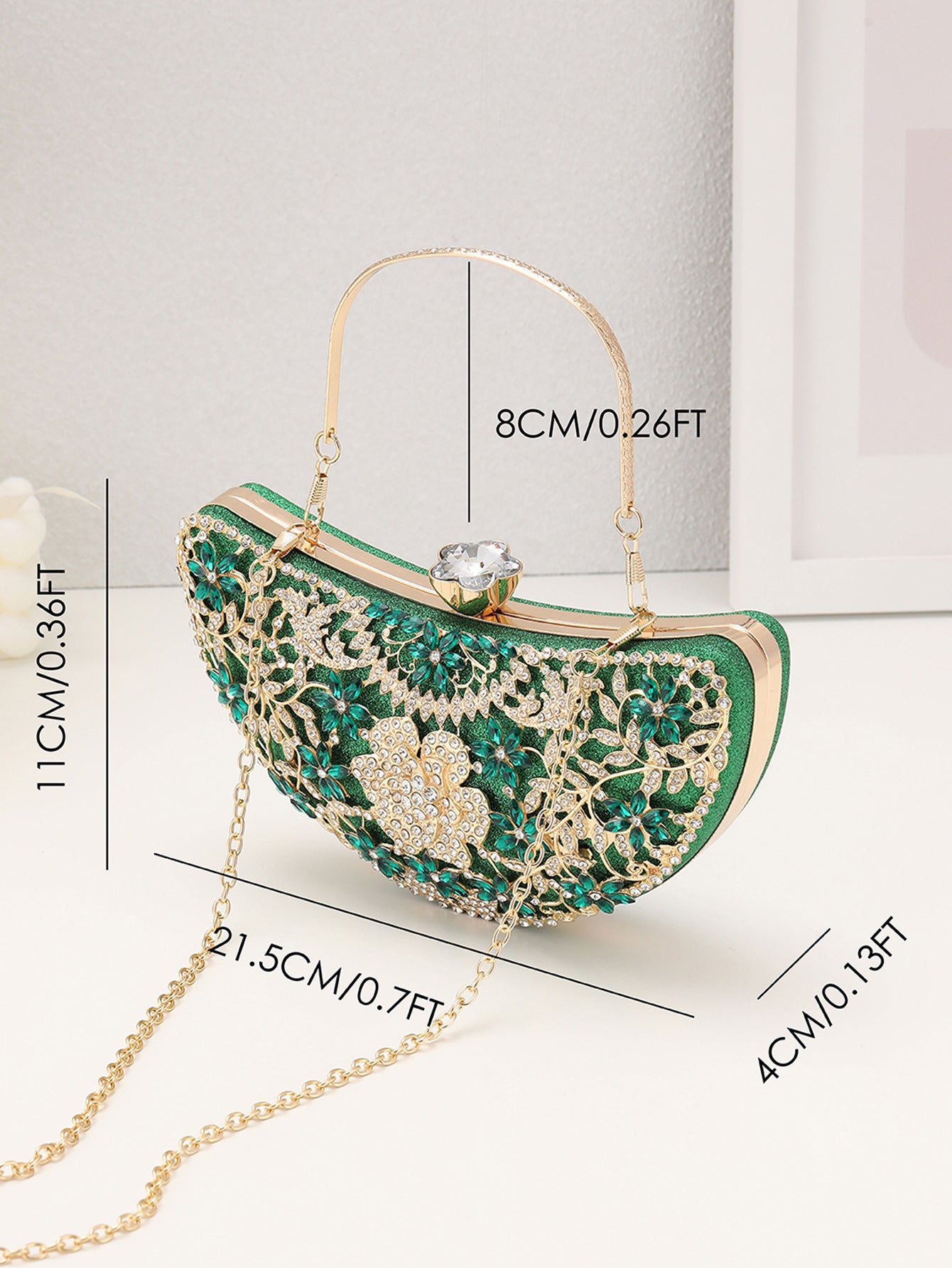 Heavy Industry Clutch Bags with Extravagant Imitation Diamond