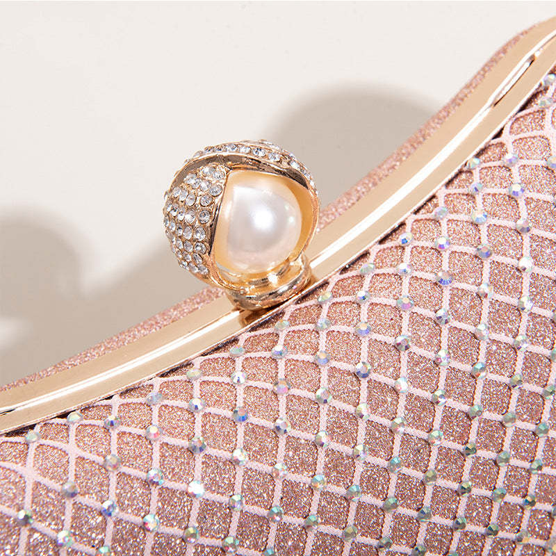 Cross-Body One-Shoulder Clutch Bags with Imitation Diamond