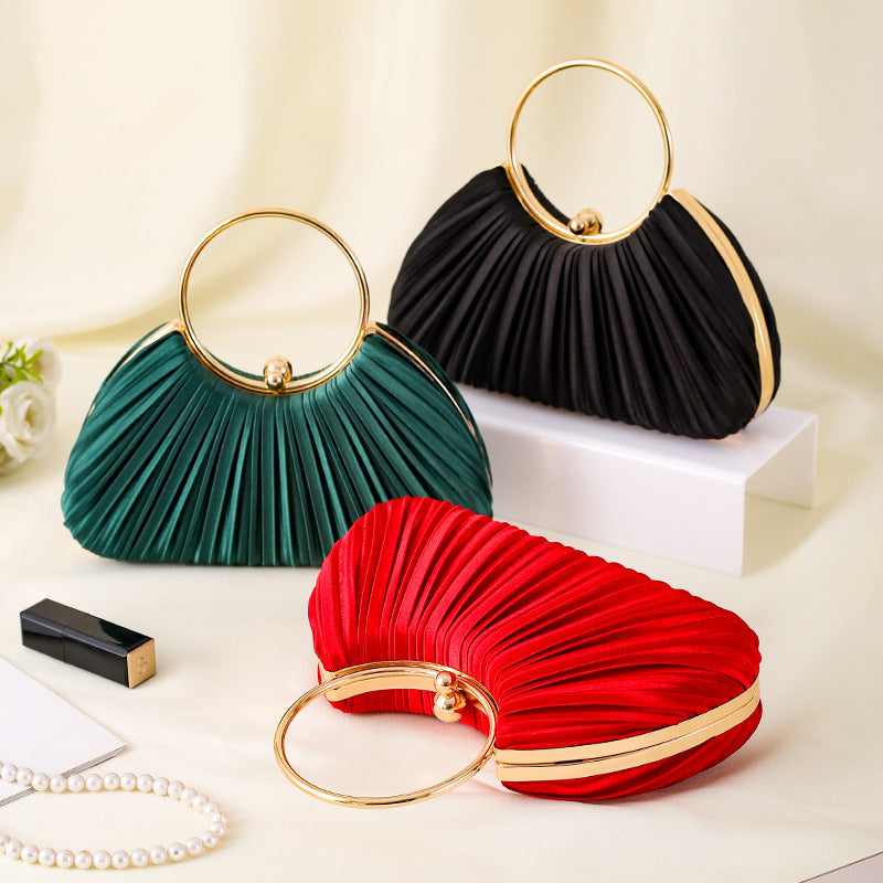 Handbag with Pleated Ring Design