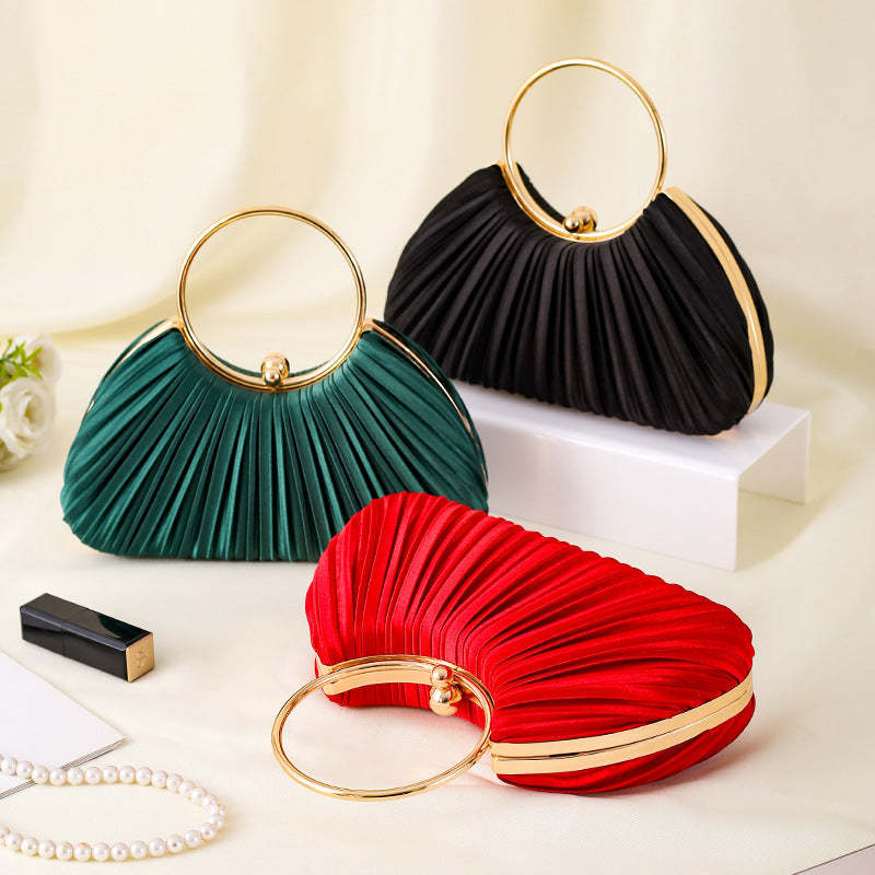 Handbag with Pleated Ring Design