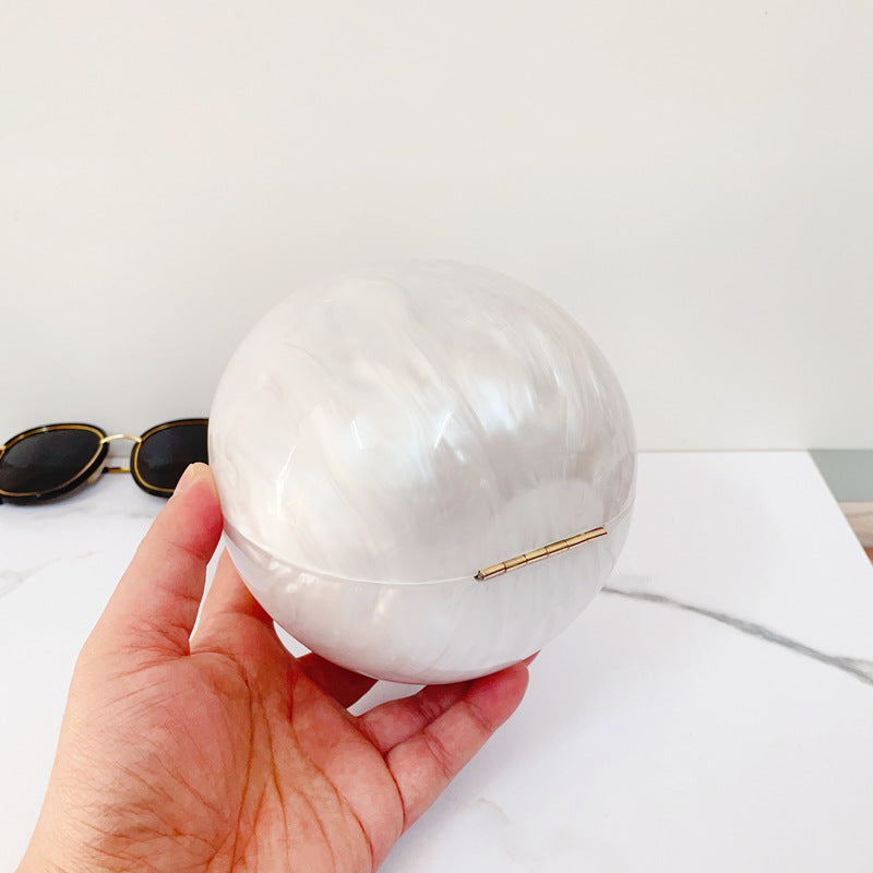 Cloud Glue Acrylic Clutch Bags in Pleated Goose Egg Shape