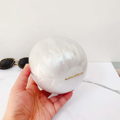 Cloud Glue Acrylic Clutch Bags in Pleated Goose Egg Shape