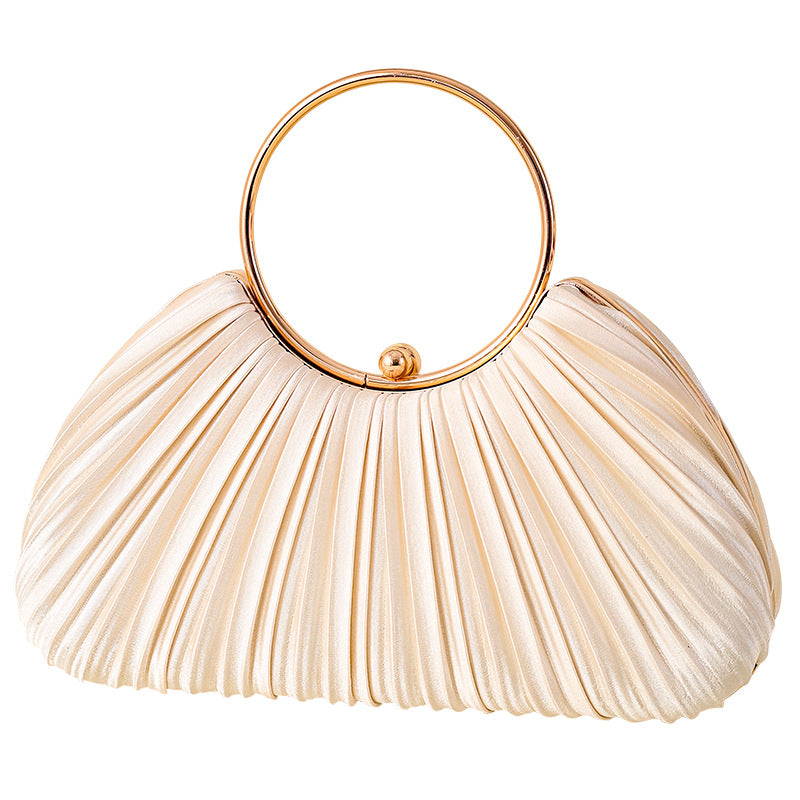 Handbag with Pleated Ring Design