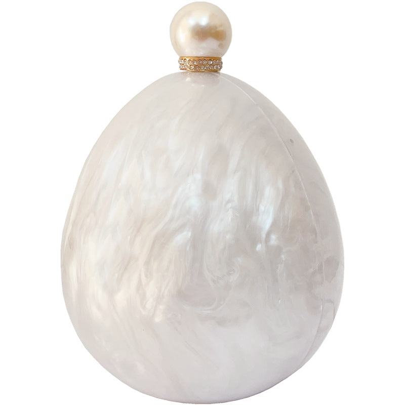 Cloud Glue Acrylic Clutch Bags in Pleated Goose Egg Shape