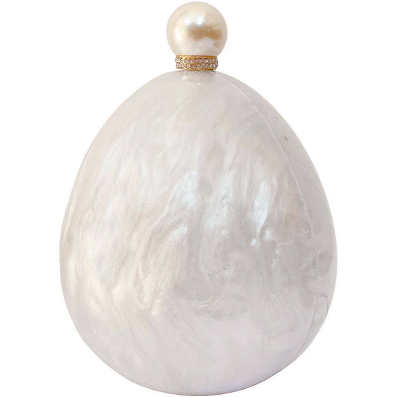 Cloud Glue Acrylic Clutch Bags in Pleated Goose Egg Shape