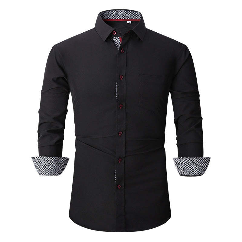 Solid Color Long Sleeve Shirt For Men Classic Style
