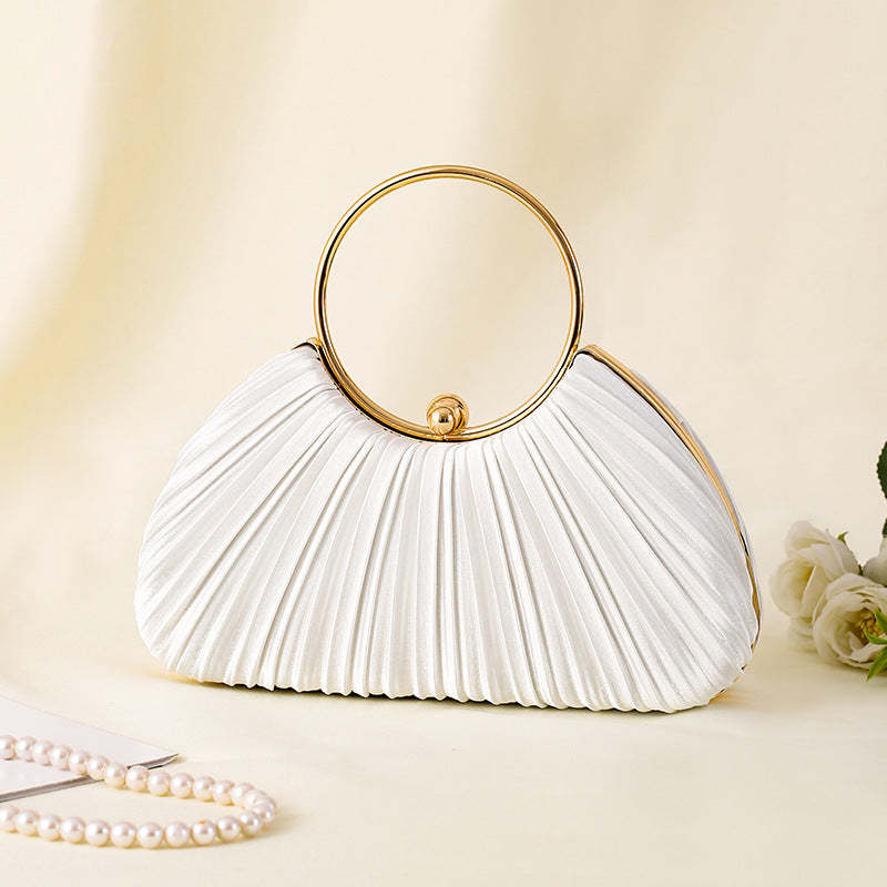 Handbag with Pleated Ring Design