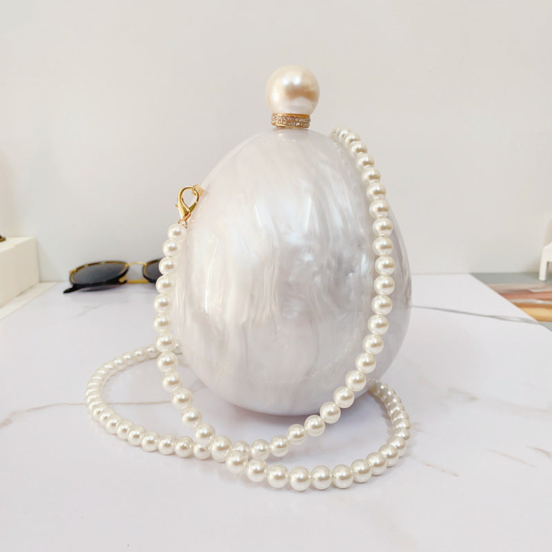 Cloud Glue Acrylic Clutch Bags in Pleated Goose Egg Shape