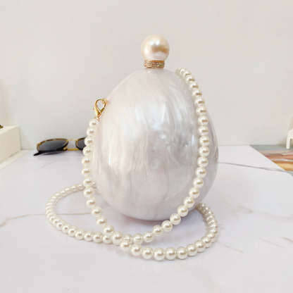 Cloud Glue Acrylic Clutch Bags in Pleated Goose Egg Shape