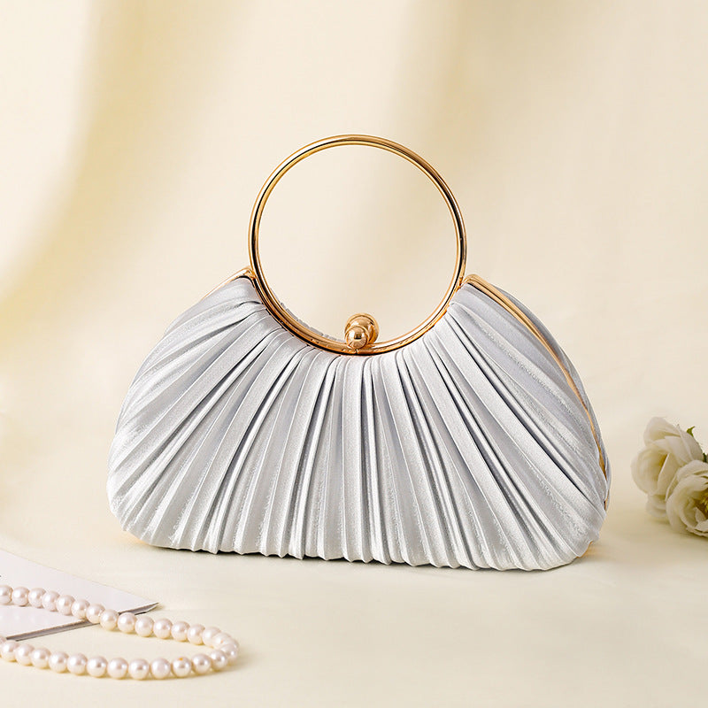 Handbag with Pleated Ring Design