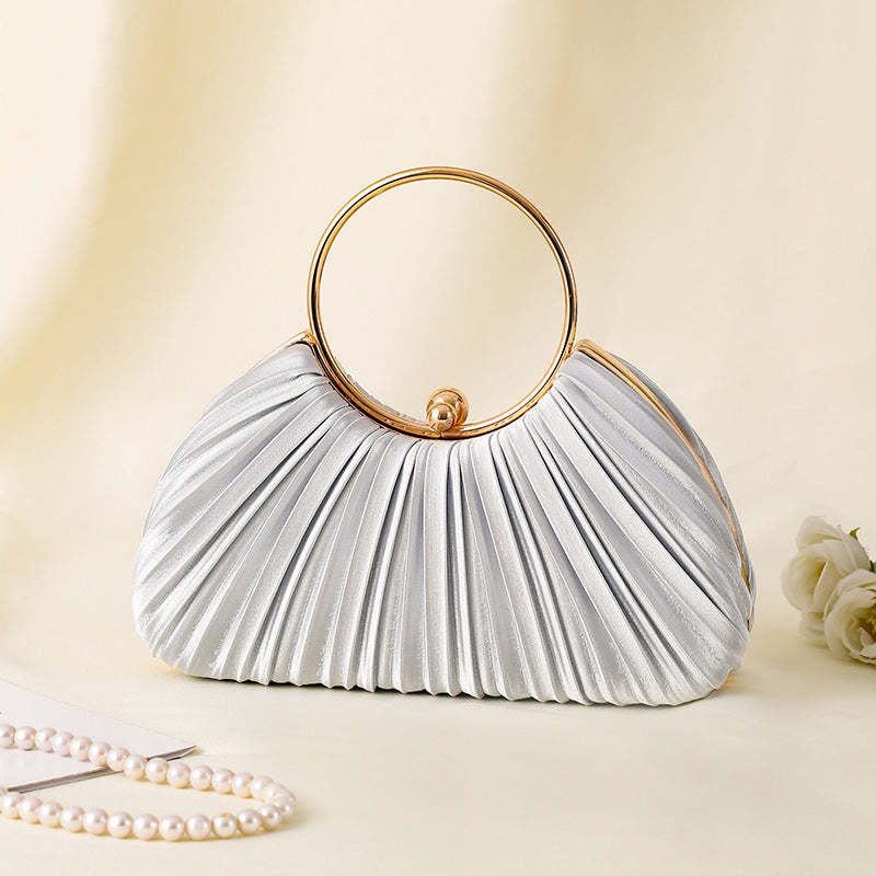 Handbag with Pleated Ring Design