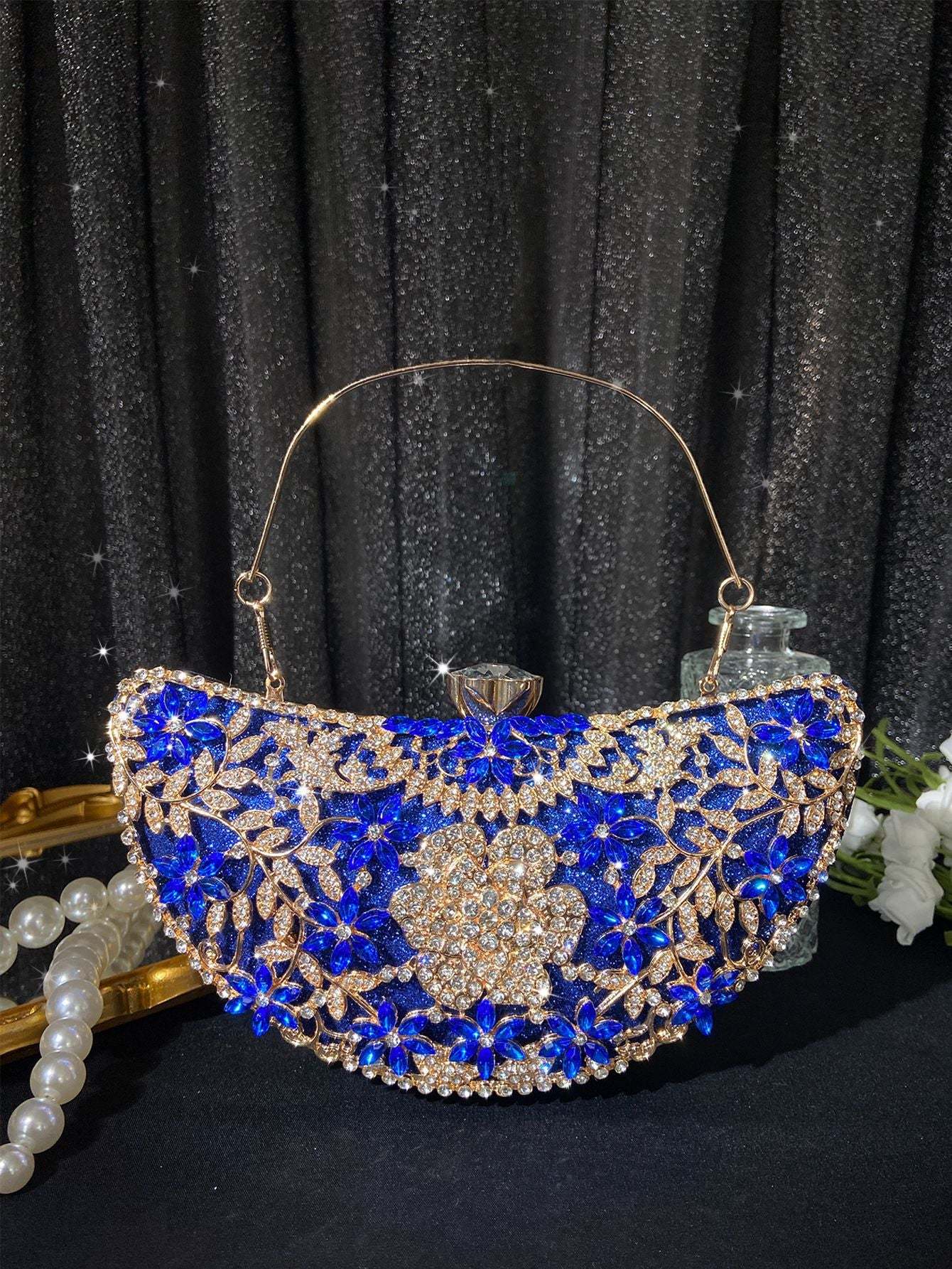 Heavy Industry Clutch Bags with Extravagant Imitation Diamond