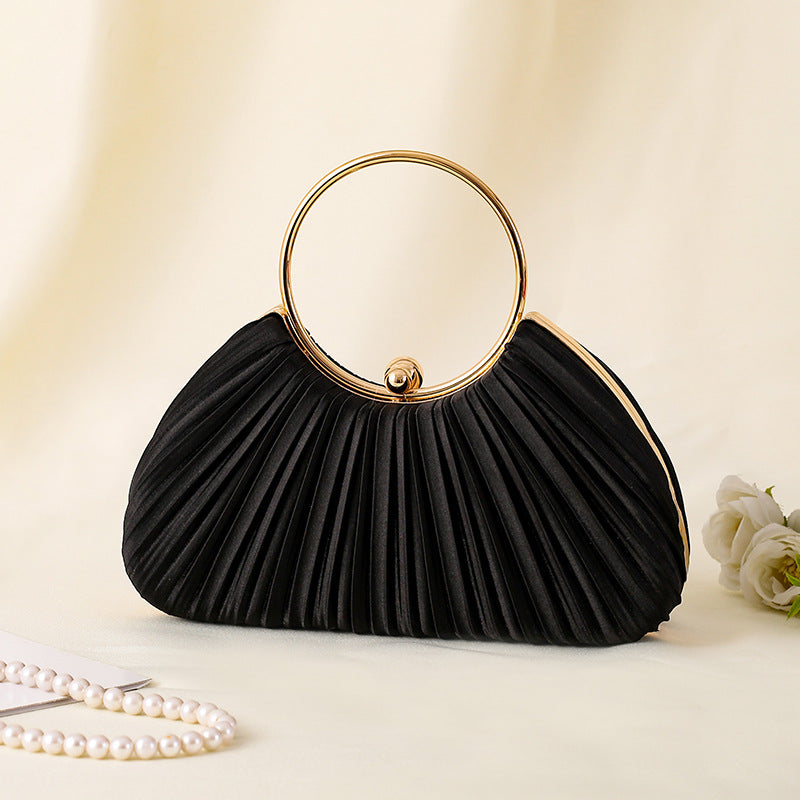 Handbag with Pleated Ring Design