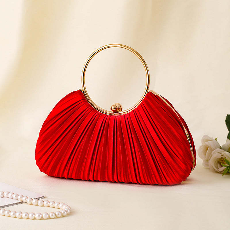 Handbag with Pleated Ring Design