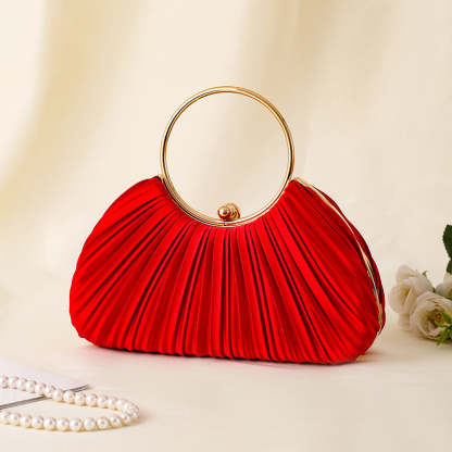 Handbag with Pleated Ring Design