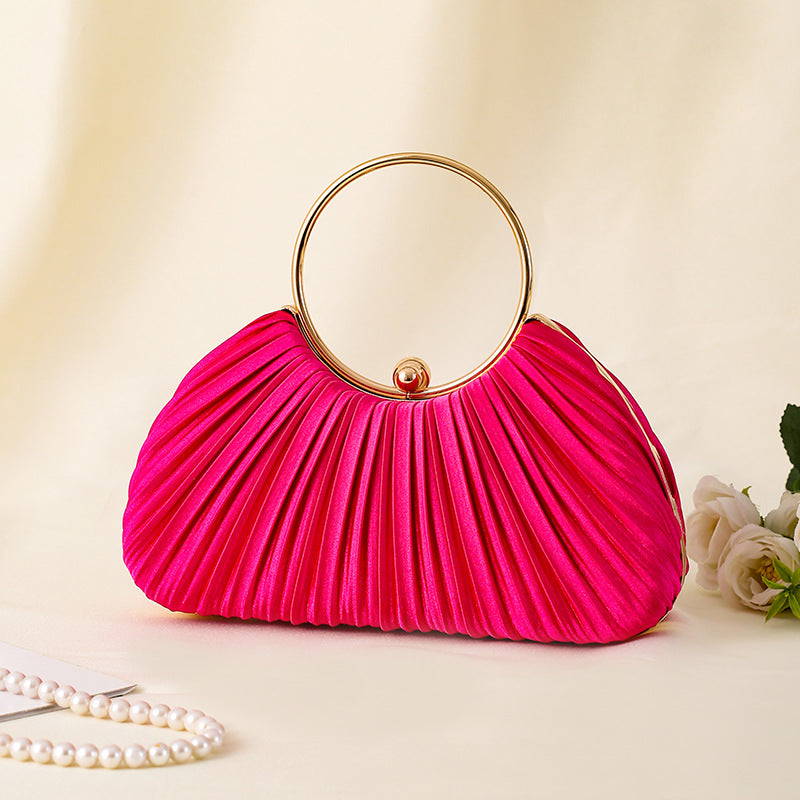 Handbag with Pleated Ring Design