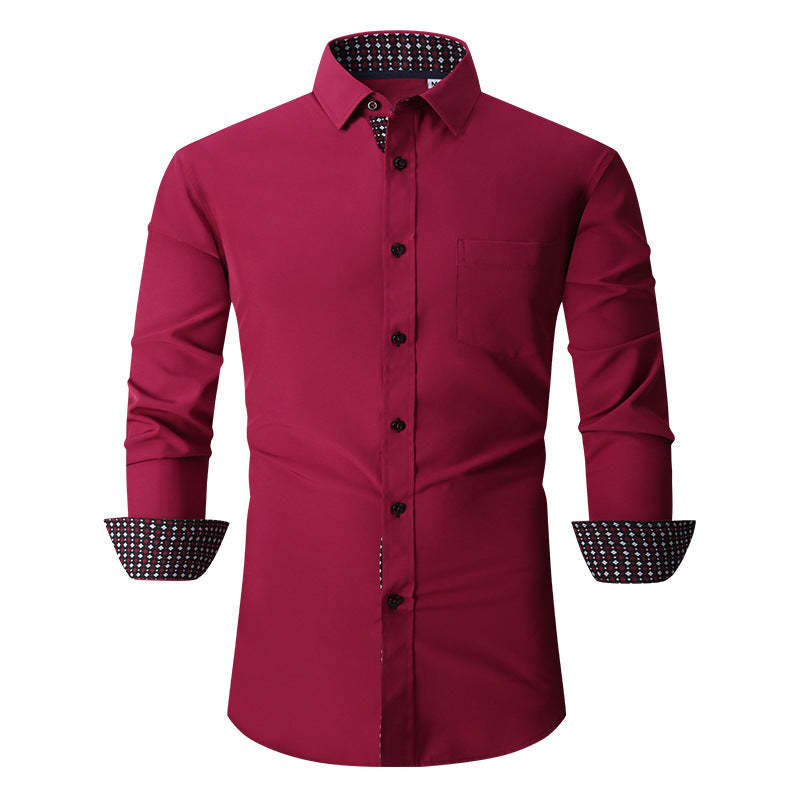 Solid Color Long Sleeve Shirt For Men Classic Style