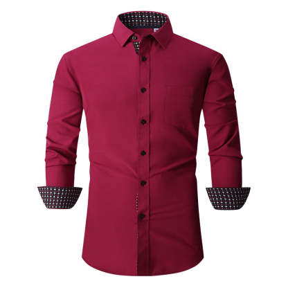 Solid Color Long Sleeve Shirt For Men Classic Style