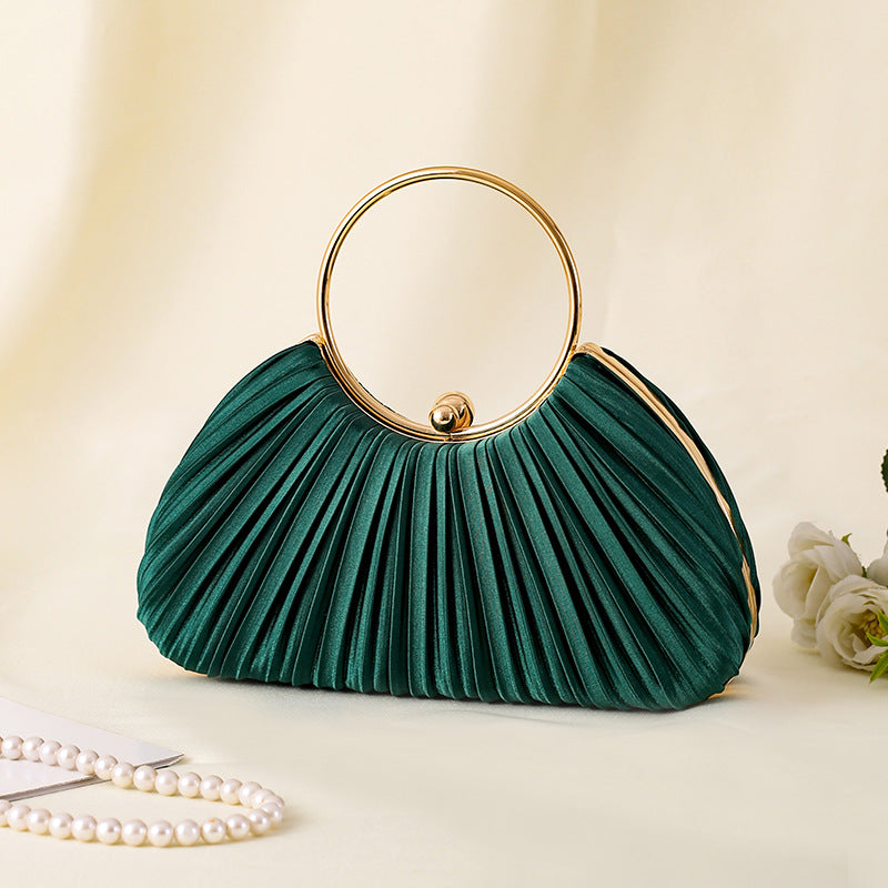 Handbag with Pleated Ring Design