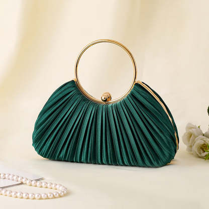 Handbag with Pleated Ring Design