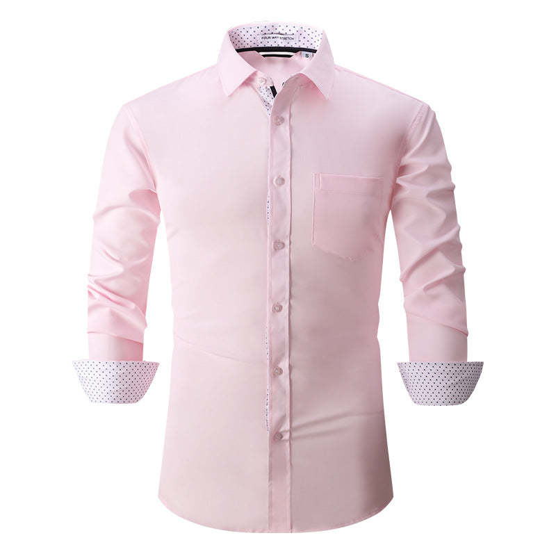 Solid Color Long Sleeve Shirt For Men Classic Style