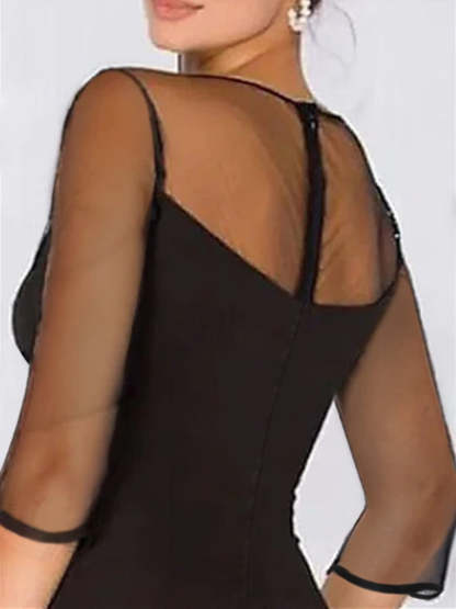 Sweetheart A-Line Princess Gown with 3/4 Sleeves and Lace Floral Detail for the Mother of the Bride