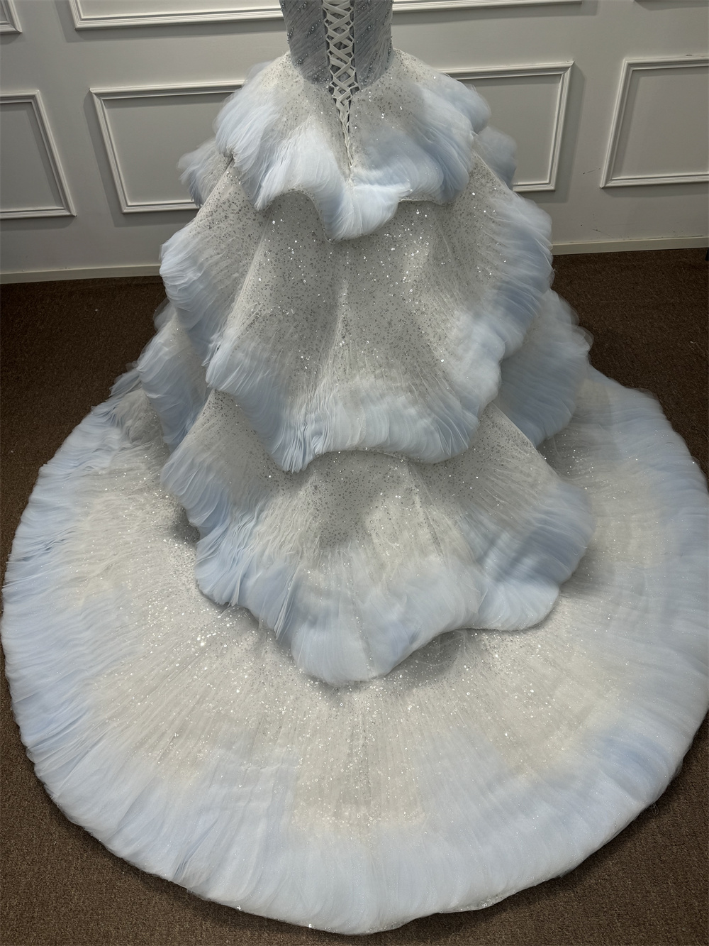 Glamorous Wide Strap Open Back Mermaid Wedding Dress with Lace Appliques