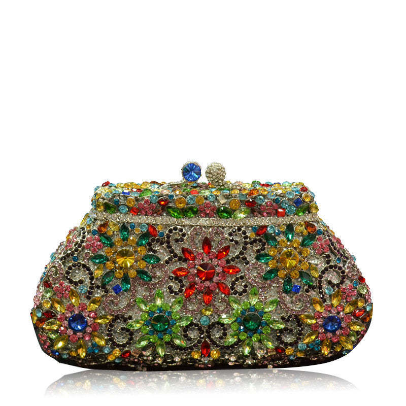 Hand Clutch Bags with Imitation Diamond Chain