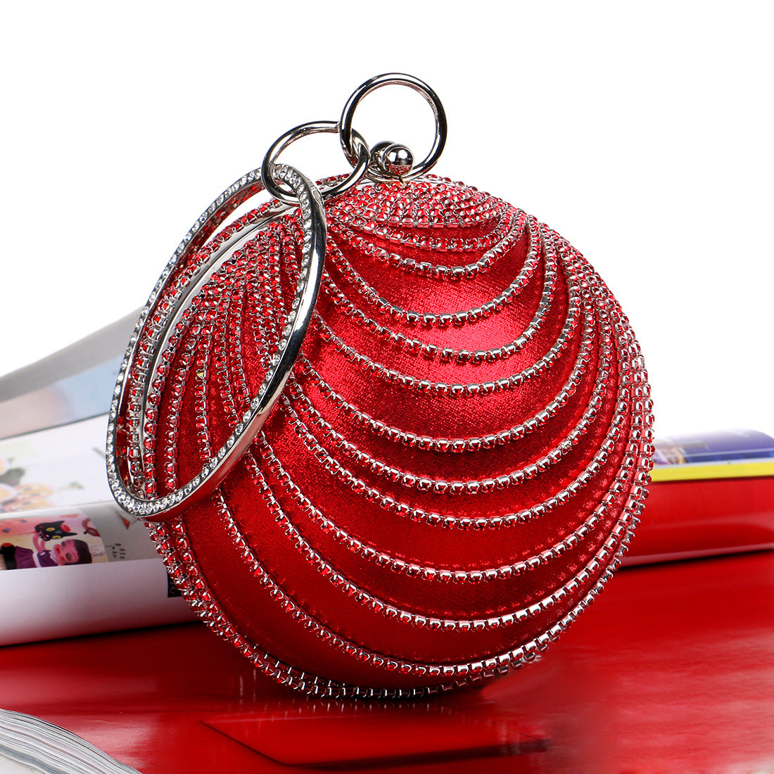 Fashionable Versatile Clutch Bags with Imitation Diamond Tassels