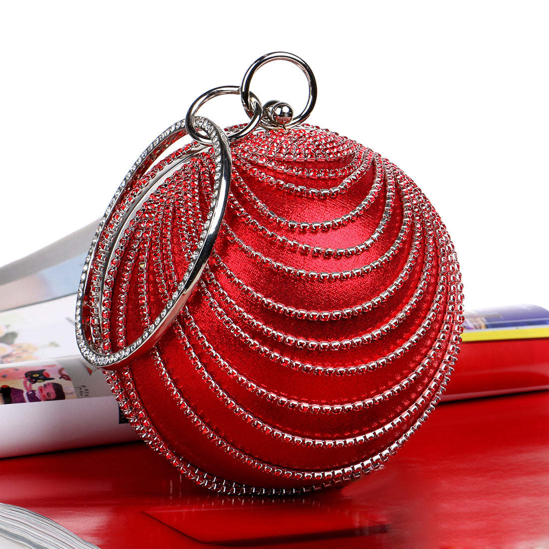 Fashionable Versatile Clutch Bags with Imitation Diamond Tassels