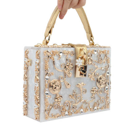 Acrylic Hand Bags with Imitation Diamond Design