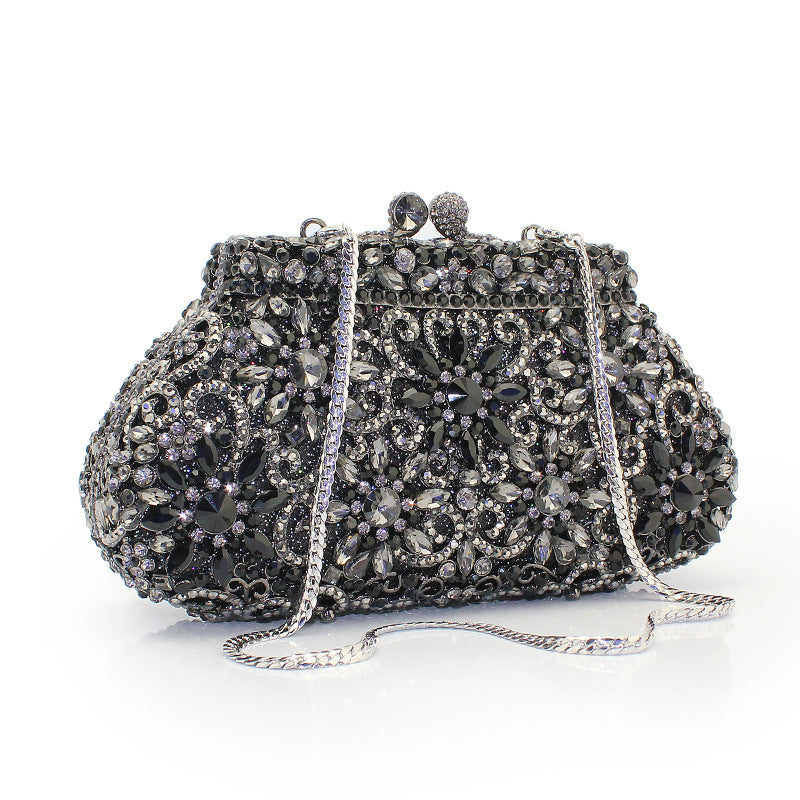 Hand Clutch Bags with Imitation Diamond Chain