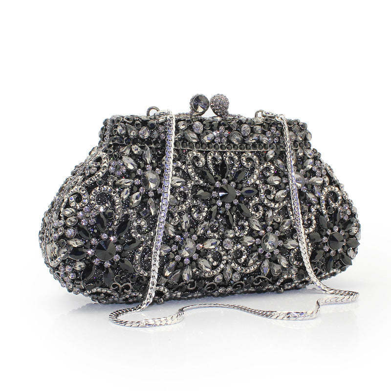 Hand Clutch Bags with Imitation Diamond Chain