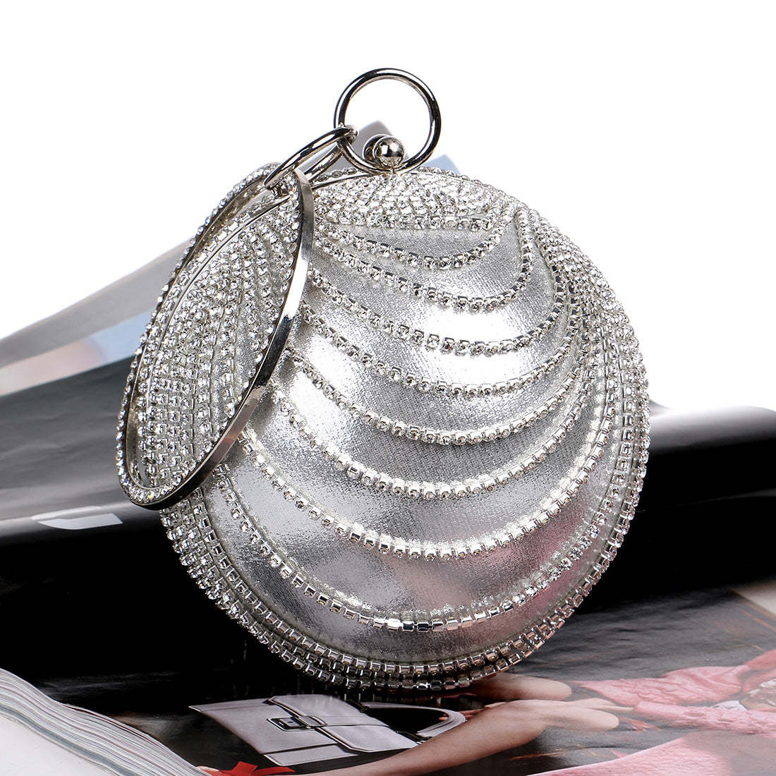 Fashionable Versatile Clutch Bags with Imitation Diamond Tassels