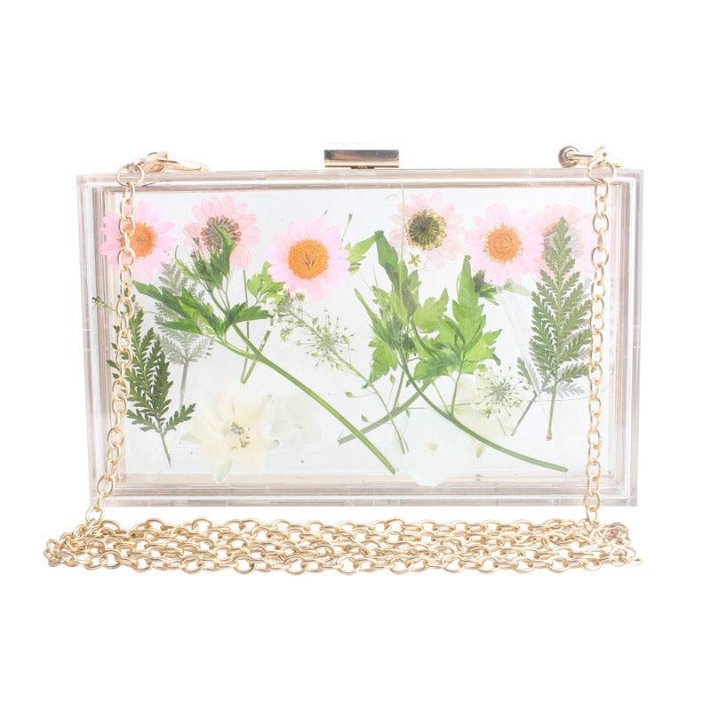 Transparent Acrylic Clutch Bags in Floral Fashion