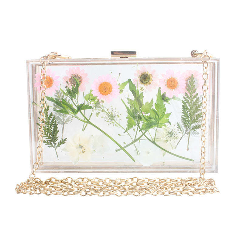 Transparent Acrylic Clutch Bags in Floral Fashion