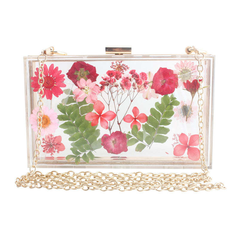 Transparent Acrylic Clutch Bags in Floral Fashion