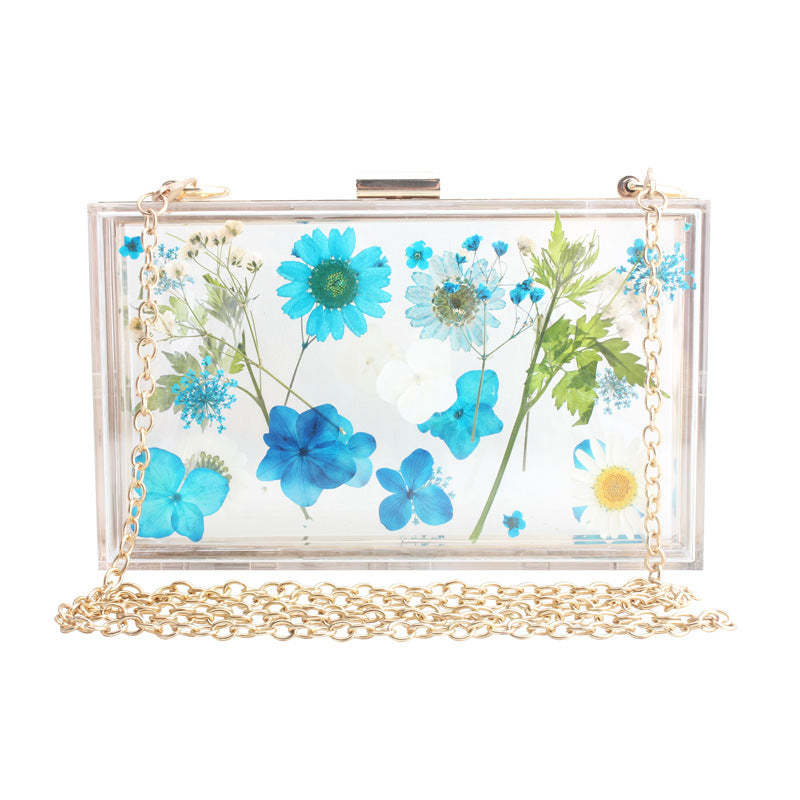 Transparent Acrylic Clutch Bags in Floral Fashion