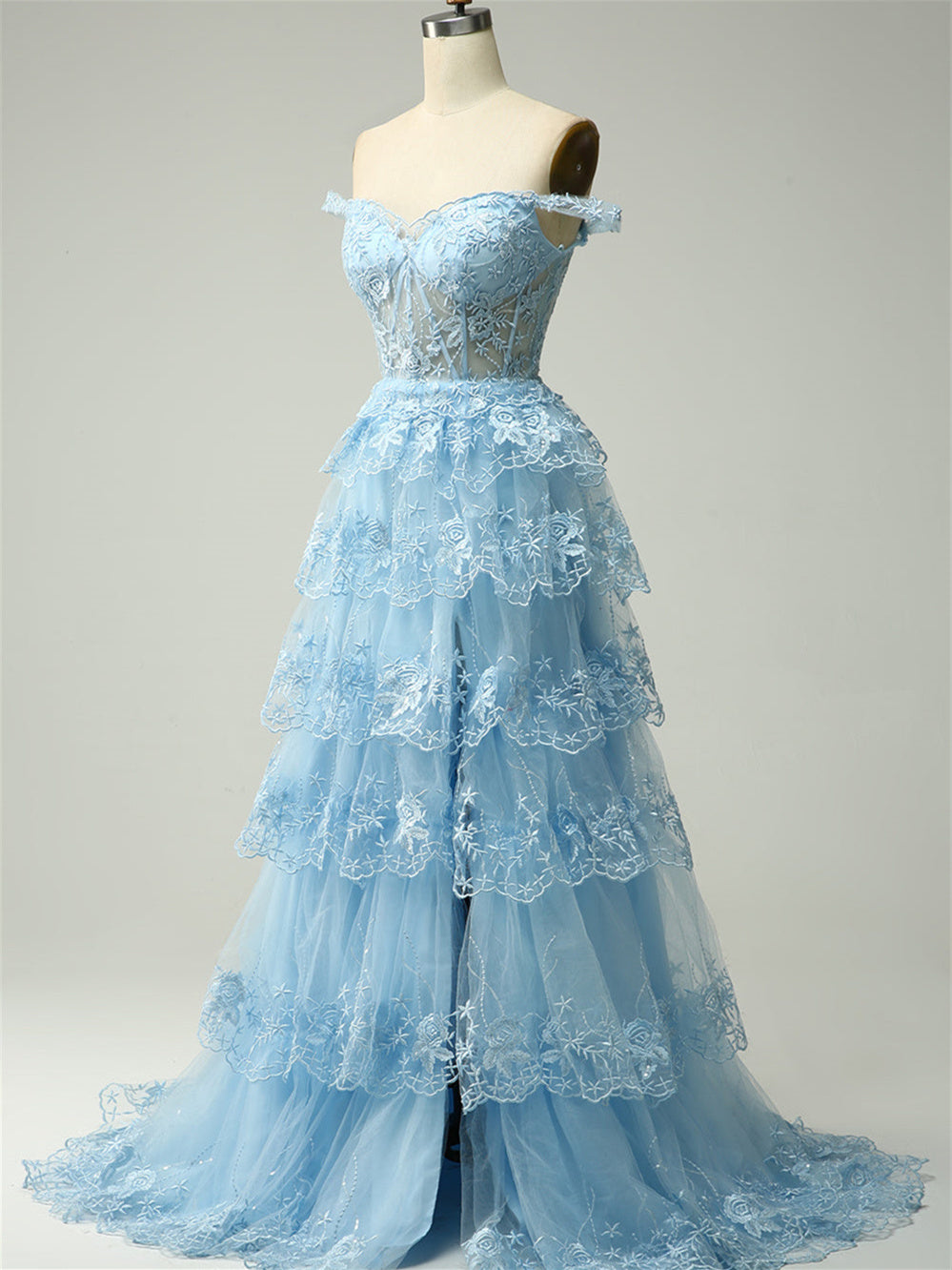 Sweetheart Off-The-Shoulder A-Line Princess Floor-Length Evening Dress with Sequins