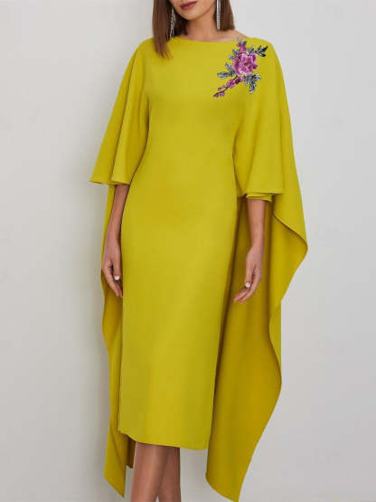 Short Sleeve Cocktail Dresses with Appliques – Sheath/Column Scoop